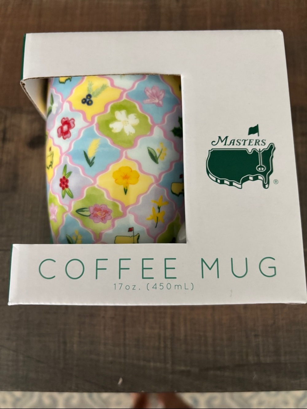 New in box - 2026 Masters Pastel Floral Coffee Mug in Yellow, Green, Pink & Blue